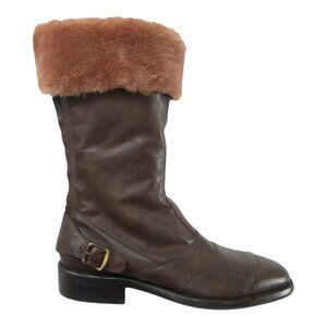 Belstaff Shearling Leather Custommaster Italian Biker Boots EU Size 45 Shoes New